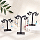 FINGERINSPIRE 15Pcs Acrylic Earring Tree Stand Black Jewelry Display Organizer Ear Studs Holder Hanger Display Rack(3 Heights EDIS-FG0001-05-4