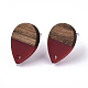 Resin & Walnut Wood Stud Earring Findings MAK-N032-002A-B04-2