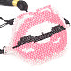ダブルタッセル付きガラスシード編組ビーズブレスレット  女性のためのセクシーな唇の友情のブレスレット  ピンク  11インチ（28cm） BJEW-A121-02A-3