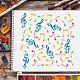 FINGERINSPIRE Music Note Stencils Template 11.8x11.8inch Plastic Beat Notes Stencils Drawing Painting Stencils Notes Pattern Reusable Stencils for Painting on Wood DIY-WH0172-398-6