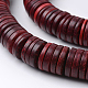 Dyed Natural Coconut Flat Round Bead Strands COCB-O003-12B-1