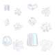 Superfindings 60pcs 6 perles acryliques transparentes de style PACR-FH0001-02-3