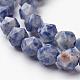 Fili di perle di diaspro macchia blu naturale G-P214-21-14mm-1