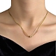 201 collier double épaisseur en acier inoxydable avec boule ronde perlée pour femme NJEW-D055-01G-2