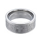 201 anello a fascia semplice con croce in acciaio inossidabile per donna RJEW-N043-01P-2