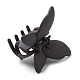 つや消し蝶の髪の爪のクリップ  女性のためのプラスチック製の蝶のポニーテールのヘアクリップ  キャメル  59.94x67.82x44.96mm OHAR-PW0003-005I-3
