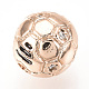 真鍮製マイクロパヴェキュービックジルコニアビーズ  サッカー/サッカーボール  ローズゴールド  10mm  穴：1.5mm ZIRC-Q013-10mm-135RG-2