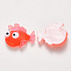 半透明のつや消し樹脂カボション  魚  レッドオレンジ  24x18.5x7mm CRES-N022-14-2
