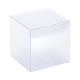 塩ビプラスチックボックス  艶消し  正方形  ホワイト  箱：7x7x7センチメートル  展開：21.3x14x0.5cm CON-WH0073-19A-1