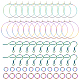 UNICRAFTALE About 40Pcs 2 Styles Rainbow Color Earring Making Kit 304 Stainless Steel Hoop Earrings Findings with 20Pcs Earring Hooks 40Pcs Jump Rings for Jewelry Making DIY Craft STAS-UN0039-05-1