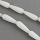Natural White Jade Teardrop Bead Strands G-R202-10-1