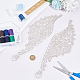 Accessori per costumi adesivi per camicie floreali lunghe ricamate con perline FIND-WH0152-164-4