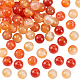 OLYCRAFT 62Pcs Natural Red Agate Beads Strands 6mm Grade A Natural Stone Beads Crystal Energy Stone Round Orange Red Beads for Jewelry Making DIY G-OC0001-92A-2