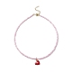 Set di collane di perline di semi di vetro e quarzo rosa naturale in stile 4 pz 4 NJEW-JN03953-4