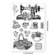 GLOBLELAND Vintage Sewing Machine Clear Stamps Rose Sewing Equipment Silicone Clear Stamp Seals for Cards Making DIY Scrapbooking Photo Journal Album Decoration DIY-WH0167-56-924-6