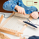 趣味の取り外し可能な竹編み機フレーム  かぎ針編みのフックとコームが付いた長方形  パパイヤホイップ  28.1x24x3.1cm DIY-HY0001-72-5