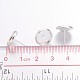Silver Color Plated Brass Earring Settings X-IFIN-Q006-10mm-S-NF-3