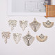 SUNNYCLUE 24pcs 4 Styles Natural Uprinted Wood Big Pendants Hollow Fan Flower Shape Christmas Ornaments with Hole for Jewellery Necklace Craft Making Supplies Projects Decorations WOOD-SC0001-06-5