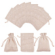 ポリコットン（ポリエステルコットン）パッキングポーチ巾着袋  印刷された花で  小麦  14x10cm ABAG-T004-10x14-01-1