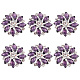 FINGERINSPIRE 6PCS Flower Brass Rhinestone Shank Buttons 26MM Indigo Crystal Sew On Buttons with 1-Hole and Flat Back BUTT-FG0001-15F-1