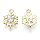 Brass Micro Pave Clear Cubic Zirconia Charms X-KK-S348-527-NF-2