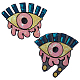 CHGCRAFT 2 Styles Evil Eye Clothes Patches Iron on Patches Sequin Patch Pink Eyes Applique Embroidery Garment Accessory for DIY Sewing Clothing Jeans Handbags PATC-CA0001-08-1