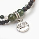 Natural & Synthetic Mixed Stone and Natural Lava Charm Bracelets BJEW-JB03855-3