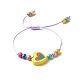 Joli bracelet de perles en bois coeur pour enfant BJEW-JB06753-02-4