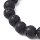 Bracelet extensible à perles rondes en pierre de lave naturelle BJEW-JB09744-01-4