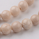 Dyed Natural Fossil Beads Strands G-E328-6mm-01-2