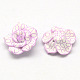 Handmade Polymer Clay 3D Flower with Ring Pattern Beads CLAY-Q203-15mm-M02-2