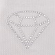 マスク用デコシートデカールにアイロン  中東のラインストーンがパッチを転送します  ホットフィックスラインストーンシート  ダイヤモンドの形  クリスタル  52x55.5x1mm DIY-L044-022-1