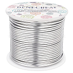 BENECREAT 12 Gauge(2mm) Aluminum Wire 100FT(30m) Anodized Jewelry Craft Making Beading Floral Colored Aluminum Craft Wire - Silver