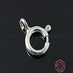 925 cierres de anillo de resorte de plata de ley, plata, 7mm