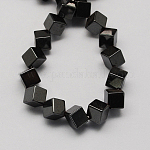 Non-magnetic Synthetic Hematite Beads Strands, Grade A, Cuboid, Black, 6x6x4mm, Hole: 1mm