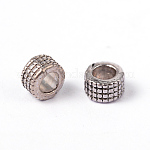 Tibetan Style Alloy Spacer Beads, Lead Free & Nickel Free & Cadmium Free, Column, Antique Silver, about 5mm in diameter, 3mm long, hole: 3mm