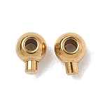 Perlas de engarce de acero inoxidable 304, revestimiento de iones (ip), redondo, dorado, 4x3x2.5mm, agujero: 1 mm