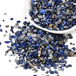 Naturales lapis lazuli cuentas de chip, piedra caída, ningún agujero, 3~5x2~4mm, aproximamente 4300 unidades / 500 g