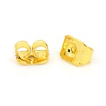 Iron Ear Nuts, Butterfly Earring Backs for Post Earrings, Nickel Free, Golden, about 6mm long, 3.5mm wide, 2.5mm high, hole: 0.7~1.0mm