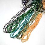 Chapelets de perles en verre électroplaqué, demi-plaqué, facette, cube, couleur mixte, 6x6x6mm, Trou: 1mm, Environ 71 pcs/chapelet, 16.5 pouce
