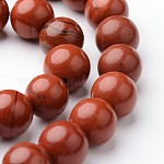 Runde natürliche rote Jaspis Perle Stränge, 8 mm, Bohrung: 1 mm, ca. 47~48 Stk. / Strang, 15 Zoll