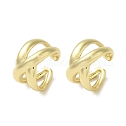 Серьги-каффы с крестообразным покрытием из латуни EJEW-P280-14G