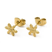 Ion Plating(IP) 304 Stainless Steel Snowflake Stud Earrings for Women EJEW-I281-34G