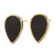 Brass Stud Earring Findings KK-S345-268A-G
