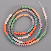 Непрозрачные 7 цвета бусины из матового стекла FGLA-T002-02A-A01