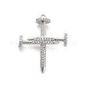 Латунные микропаве прозрачные подвески с фианитом KK-L228-44A-P