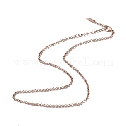 Ion Plating(IP) 304 Stainless Steel Rolo Chain Necklace for Men Women NJEW-K245-022E