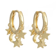 Латунные английском замке Серьги-кольца EJEW-K083-44G