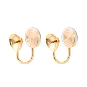 Серьги-клипсы из латуни с микропаве из кубического циркония KK-N261-122A-G