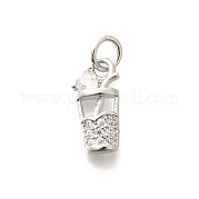 Латунные микропаве прозрачные подвески с фианитом KK-L225-009P-02
